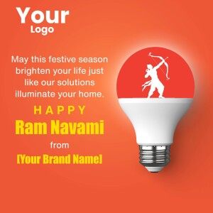 Ram Navami greeting with a lightbulb illustration