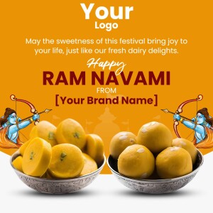 Ram Navami festival greeting with dairy products