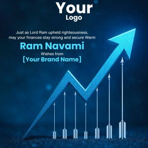 Ram Navami wishes with a financial growth graph