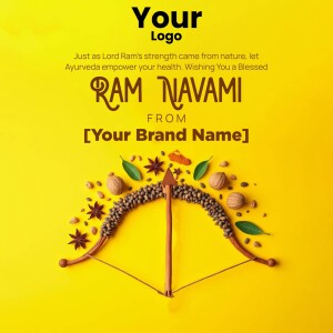 Ram Navami festive greeting with Ayurveda theme