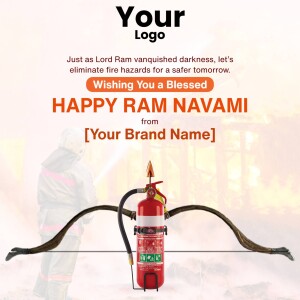 Ram Navami greeting with a fire safety message