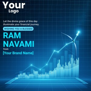 Ram Navami greeting with financial growth chart