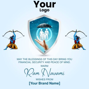 Ram Navami image with shield and family protection theme