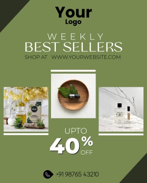 Weekly best sellers promotion for natural skincare products