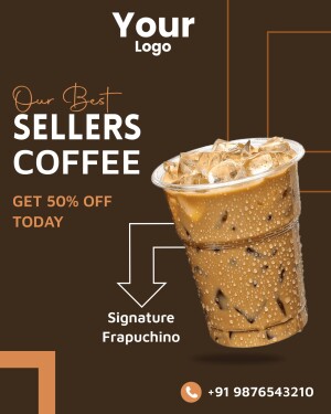 Promotional image for coffee with 50% off offer