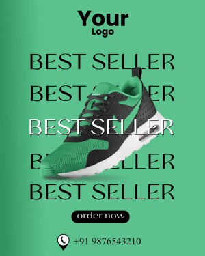 Green and black sneaker with 'Best Seller' text overlay