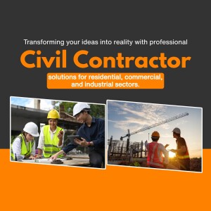Image of civil contractors working on a construction site with text overlay.