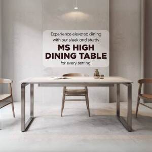 Modern dining table with chairs in a minimalist setting