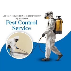 Pest control worker spraying insecticide