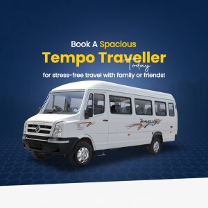 White Tempo Traveller van for comfortable group travel