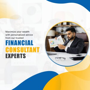 A financial consultant reviewing documents in an office setting.
