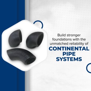 Continental Pipe Systems fittings and text promoting reliability