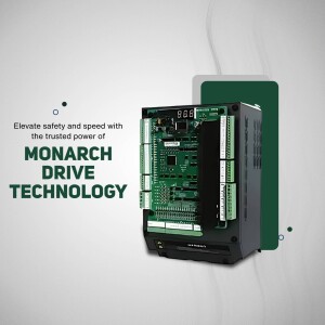 Monarch Drive Technology industrial control system with green accents