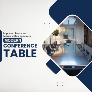 Image of a modern conference room with a large table and comfortable seating.