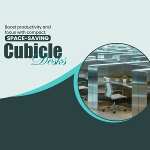 Modern office cubicle desk setup for increased productivity