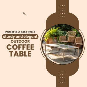 Image of an outdoor coffee table set on a patio, displayed on a smart watch face.