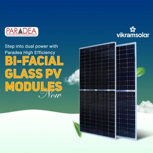 Bi-facial solar panel from Paradea and Vikram Solar