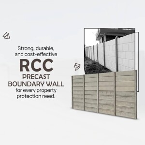 Image of a durable RCC precast boundary wall for property protection.