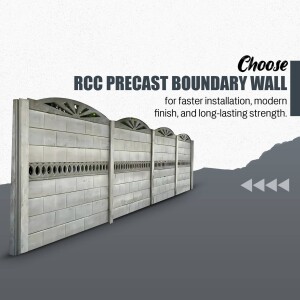 Image of an RCC precast boundary wall with a modern design.