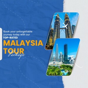Promotional image for a Malaysia tour package featuring the Petronas Twin Towers.
