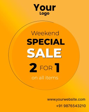 Weekend Special Sale 2 for 1 offer graphic