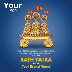 Golden chariot with jewelry for Rath Yatra festival