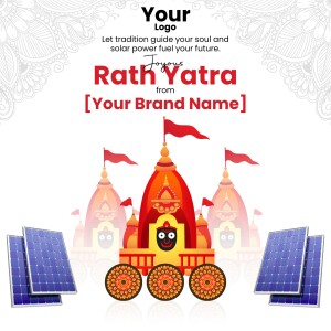 Rath Yatra chariot with solar panels, celebrating tradition and sustainable energy