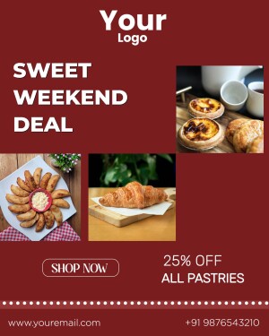 Promotional image for a sweet weekend deal on pastries