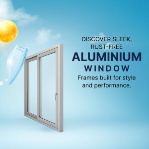 Aluminum sliding window with water droplet demonstrating rust-free feature