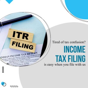 ITR Filing with wooden blocks and tax form