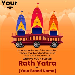 Illustration of Rath Yatra chariot with three deities