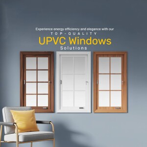 UPVC windows displayed in a modern living room setting