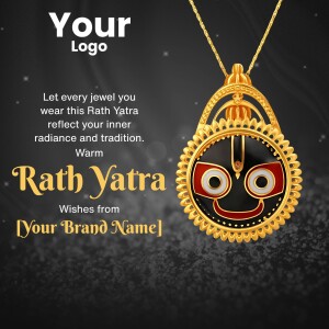 Gold pendant depicting Lord Jagannath for Rath Yatra
