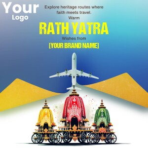 Rath Yatra festival promotion with airplane and chariots