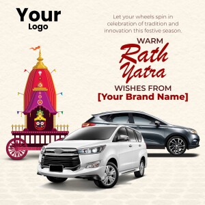 Rath Yatra wishes with cars and a chariot