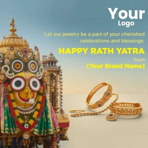 Rath Yatra celebration with jewelry advertisement