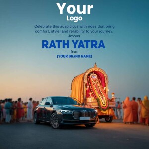 Rath Yatra festival image with a car in the foreground