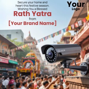 Security camera overlooking a Rath Yatra procession