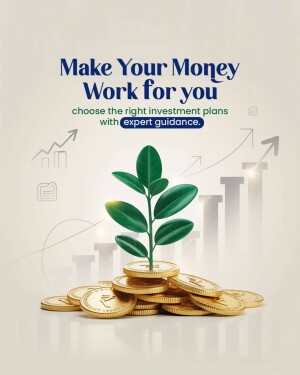 Image depicting money growth through investment with a plant growing from coins.