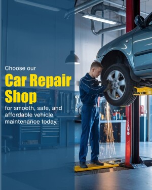 Mechanic working on a car in a repair shop
