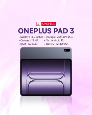OnePlus Pad 3 tablet with specifications