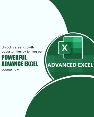Promotional image for an Advanced Excel course, featuring the Excel logo and text.