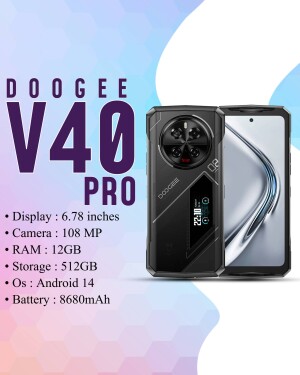Doogee V40 Pro rugged smartphone with key specifications