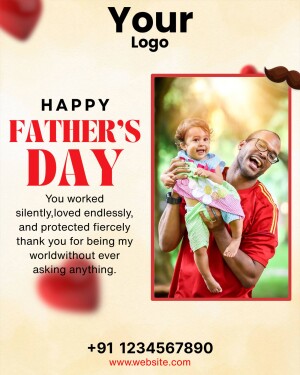 Father's Day greeting card with a father and baby photo