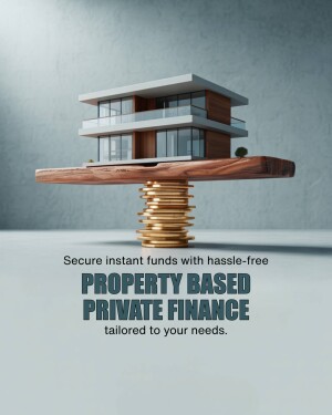 Modern house balanced on a stack of gold coins representing property-based finance.