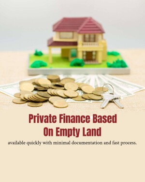 A miniature house model with stacks of money and keys, representing private finance for land.