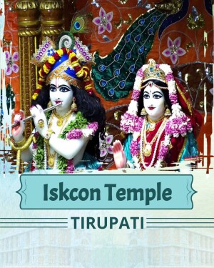 Close-up of deities Krishna and Radha at the ISKCON Temple in Tirupati
