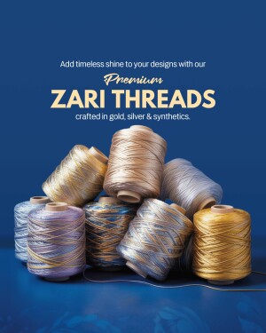 Pile of gold, silver, and synthetic zari threads for crafting