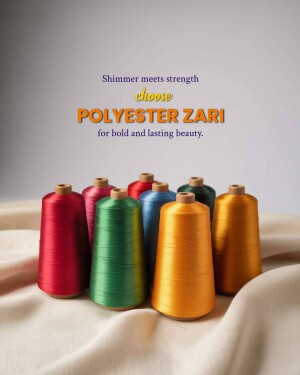 Colorful Polyester Zari Threads arranged in a row