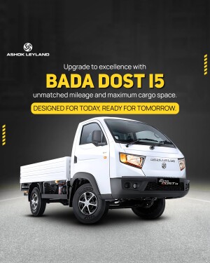 White Ashok Leyland Bada Dost i5 truck on a dark background